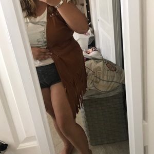 Hippie Brown Fringe Vest